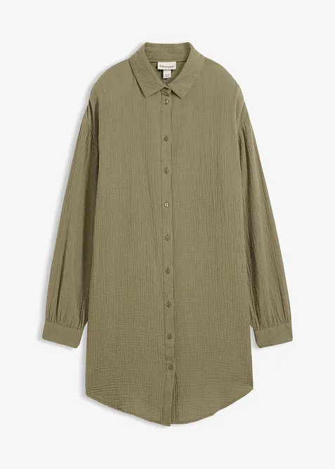 Oversize Musselin-Longbluse, bonprix