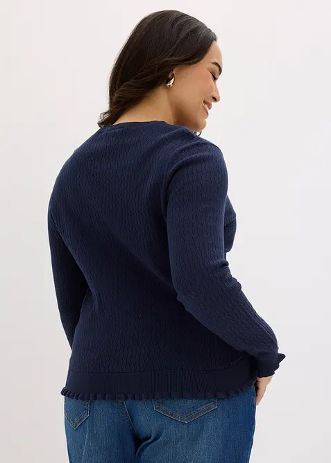 Gilet en maille ajour&eacute;e, bonprix