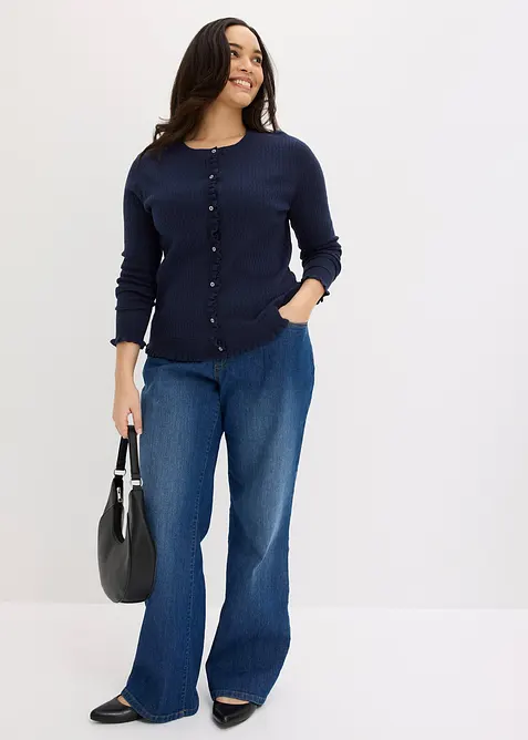 Gilet en maille ajour&eacute;e, bonprix