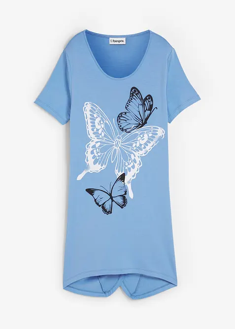 Longshirt mit Zipfel und Schmetterlingsmuster, bonprix
