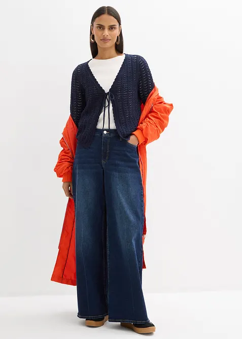 Strickjacke mit Lochmuster, bonprix