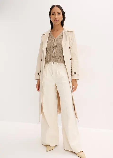 Ajour-Strickjacke zum Binden, bonprix