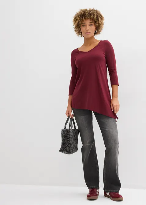 T-shirt long en coton et viscose, bonprix