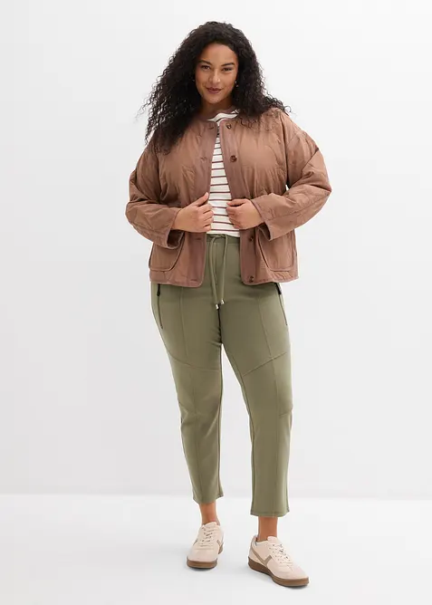 Pantalon &agrave; taille &eacute;lastiqu&eacute;e en Punto di Roma confortable, bonprix