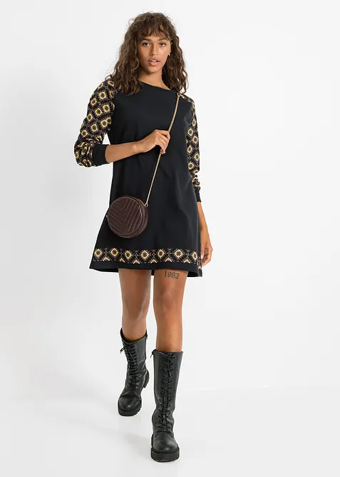 Robe sweat &agrave; imprim&eacute;, bonprix