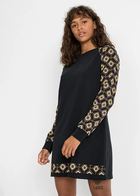 Robe sweat &agrave; imprim&eacute;, bonprix