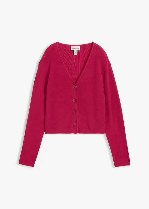 Kurze Strickjacke aus reiner Bio-Baumwolle, bonprix