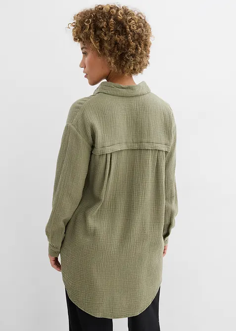 Oversize Musselin-Longbluse, bonprix