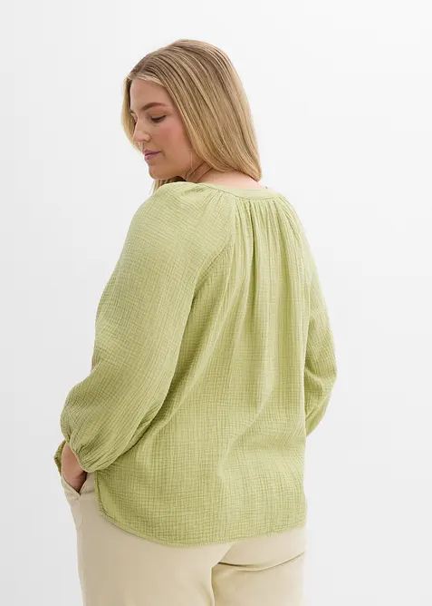 Blouse oversize en gaze de coton, bonprix