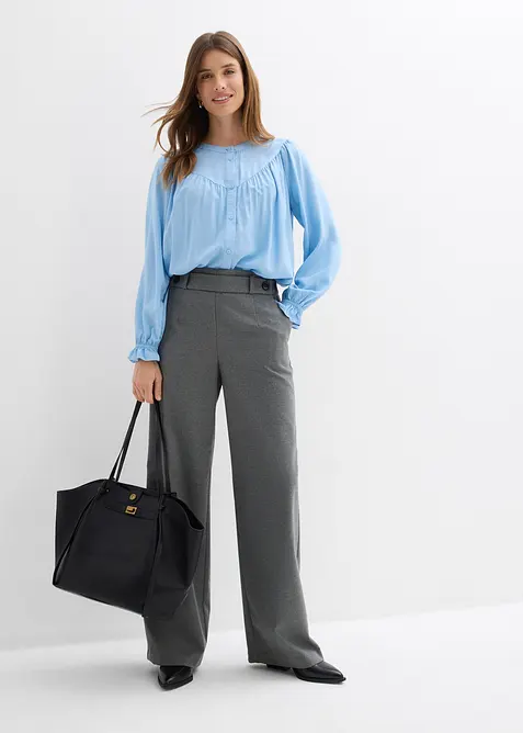 Prairie-Bluse aus flie&szlig;ender Viskose, bonprix