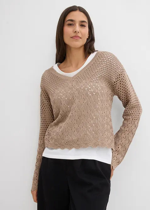 Leichter Ajour-Pullover, bonprix