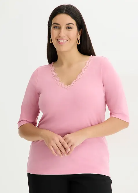 T-shirt &agrave; dentelle, bonprix