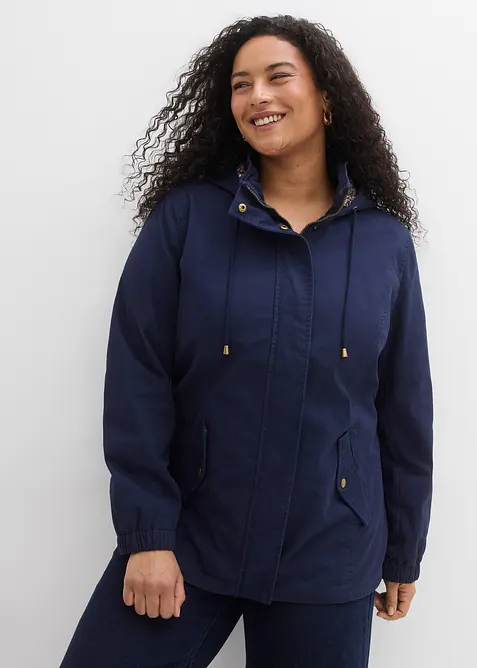 Parka de mi-saison en coton avec capuche imprim&eacute;e, bonprix