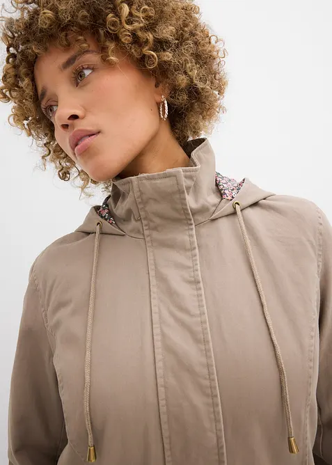 Parka de mi-saison en coton avec capuche imprim&eacute;e, bonprix