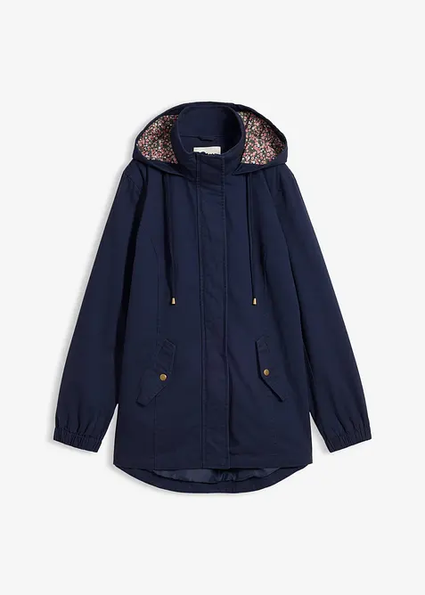 Parka de mi-saison en coton avec capuche imprim&eacute;e, bonprix