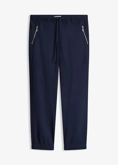 Pantalon 7/8 l&eacute;ger en lin et coton, bonprix