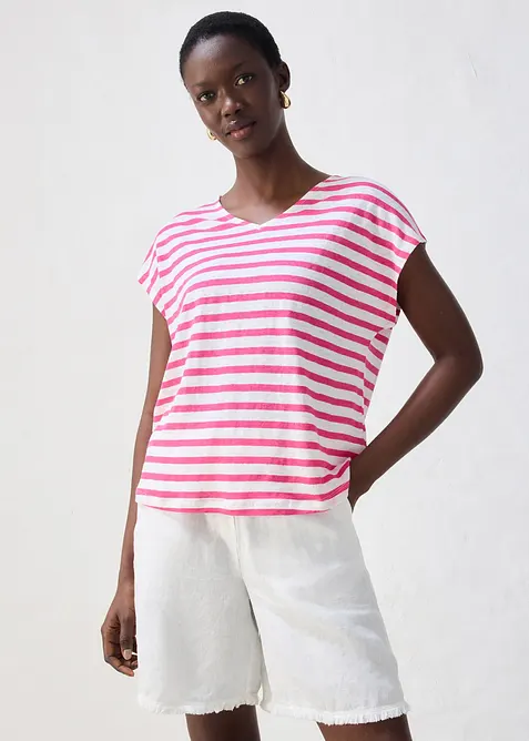 Shirt aus reinem Leinen mit Fledermaus&auml;rmeln, bonprix