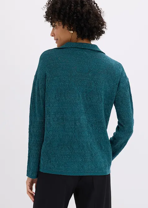 Ajour Strickhemd mit Glitzergarn, bonprix