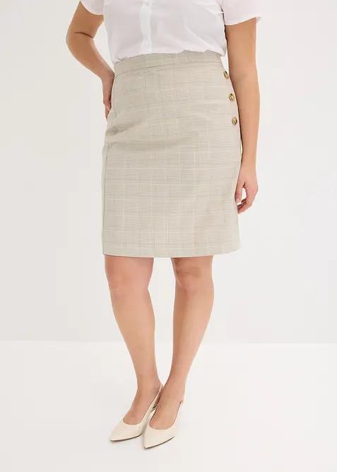 Jupe crayon &agrave; carreaux &eacute;cossais, bonprix