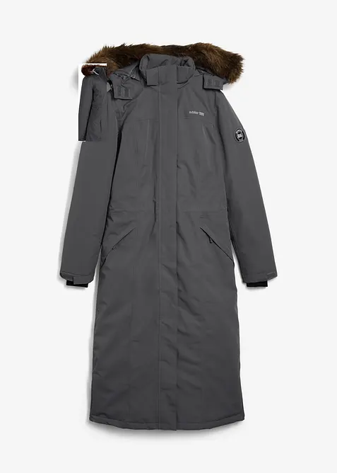 wasserdichter Outdoor-Mantel mit Fellimitat, bonprix