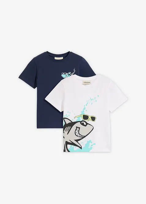 T-Shirt (2er Pack) aus reiner Bio-Baumwolle, bonprix