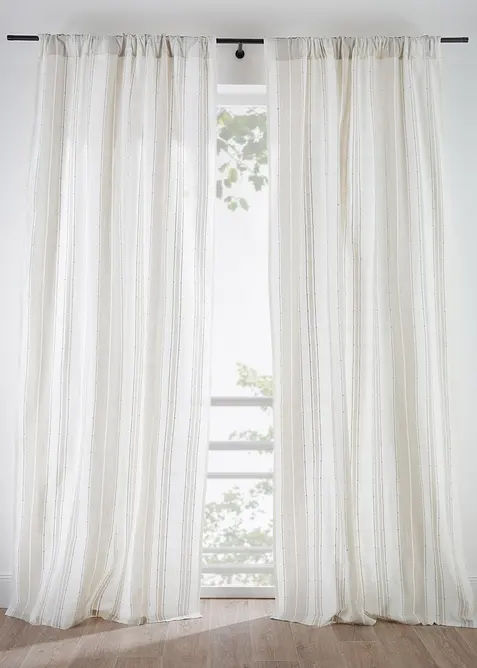 Bio Baumwoll Vorhang mit Streifen (1er Pack), bonprix