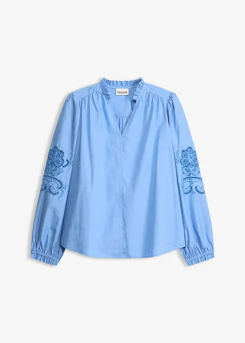 Tunique en coton &agrave; broderie ajour&eacute;e, bonprix