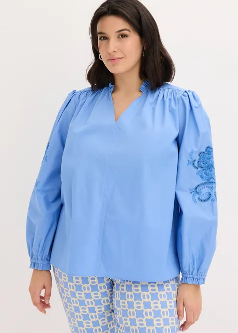 Baumwoll- Tunika mit Lochstickerrei, bonprix