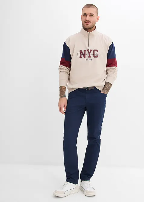 Regular Fit Stretch-Hose mit G&uuml;rtel, Straight, bonprix