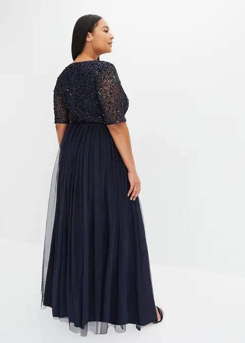 Abendkleid aus zartem T&uuml;ll mit Paillettenstickerei, bonprix