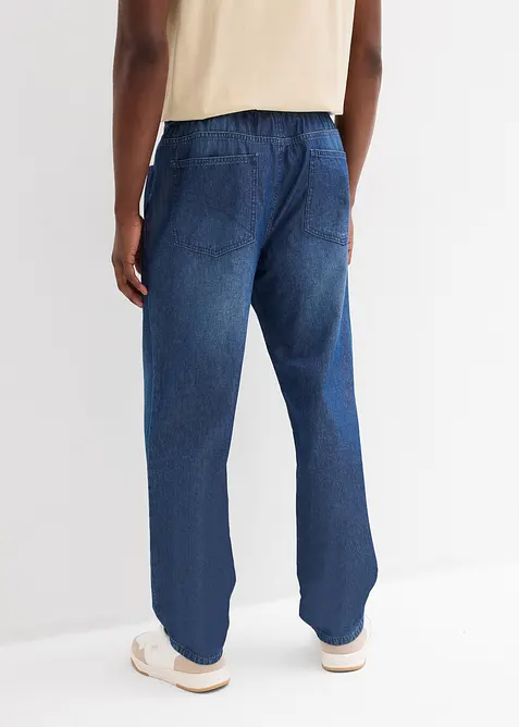 Lot de 2 jeans classiques &agrave; taille &eacute;lastiqu&eacute;e en denim estival, bonprix