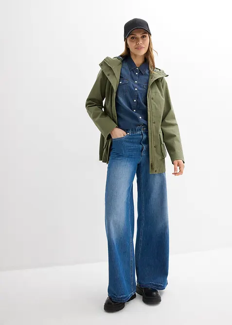 wasserabweisende Jacke mit Karo-Futter, bonprix