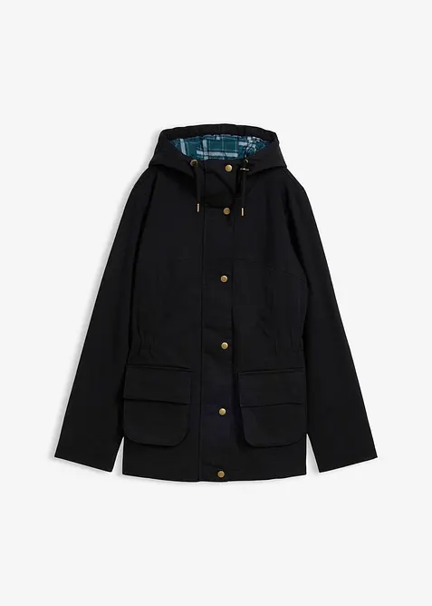 wasserabweisende Jacke mit Karo-Futter, bonprix