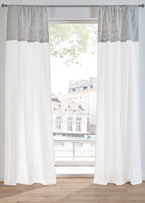 Bio Baumwoll Vorhang mit Stickerei (1er Pack), bonprix