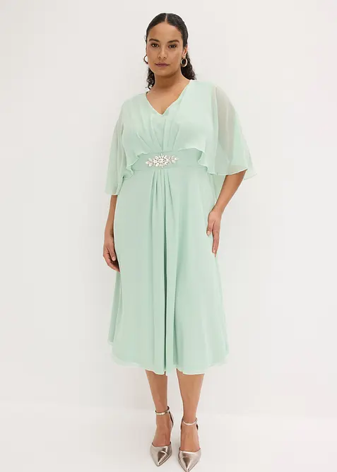 Chiffonkleid mit Strassstein-Applikation, bonprix