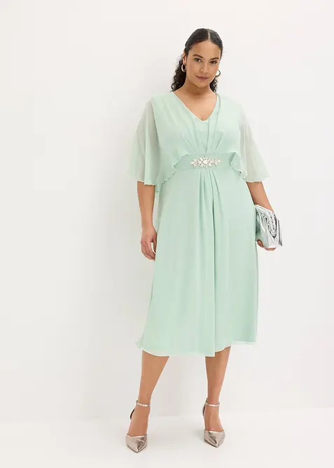 Chiffonkleid mit Strassstein-Applikation, bonprix