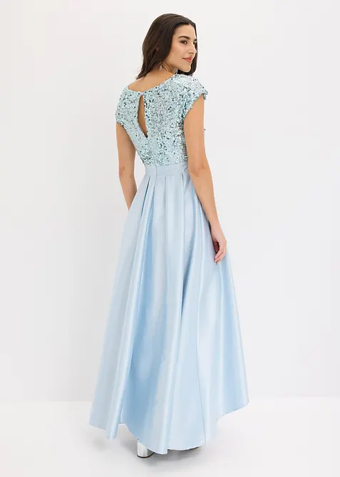 Abendkleid aus gl&auml;nzendem Satin mit Pailletten, bonprix