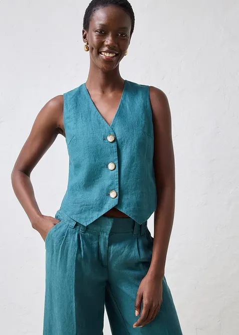 Weste aus reinem Leinen, bonprix