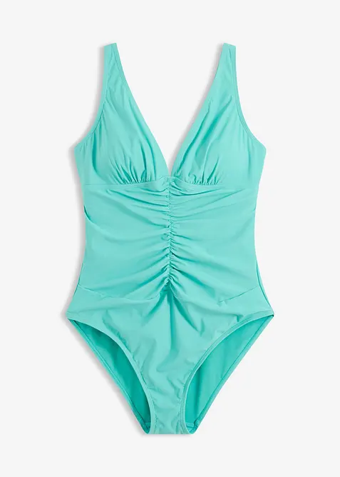 Maillot 1 pi&egrave;ce sculptant &agrave; fronces, maintien l&eacute;ger, bonprix