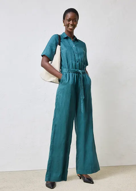 Jumpsuit aus reinem Leinen, bonprix