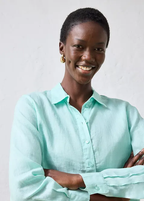 Hemdbluse aus reinem Leinen, bonprix