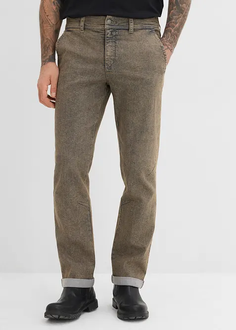 Leichte Relaxed Fit Stretch-Jeans mit Dehnbund, Straight, bonprix