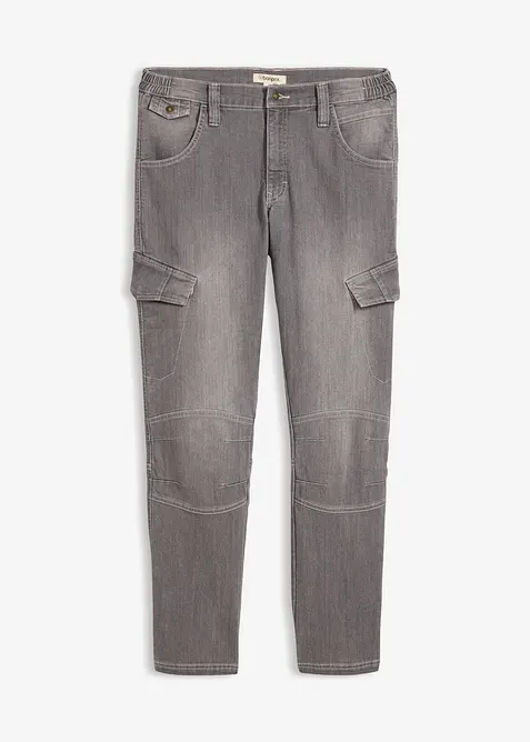 Leichte Regular Fit Cargo-Jeans mit Dehnbund, Straight, bonprix