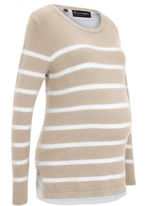 Pull de grossesse et d&rsquo;allaitement en maille l&eacute;g&egrave;re, bonprix