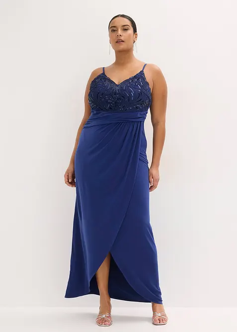 Abendkleid mit Spitze und Paillettenstickerei, bonprix
