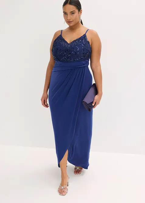 Abendkleid mit Spitze und Paillettenstickerei, bonprix