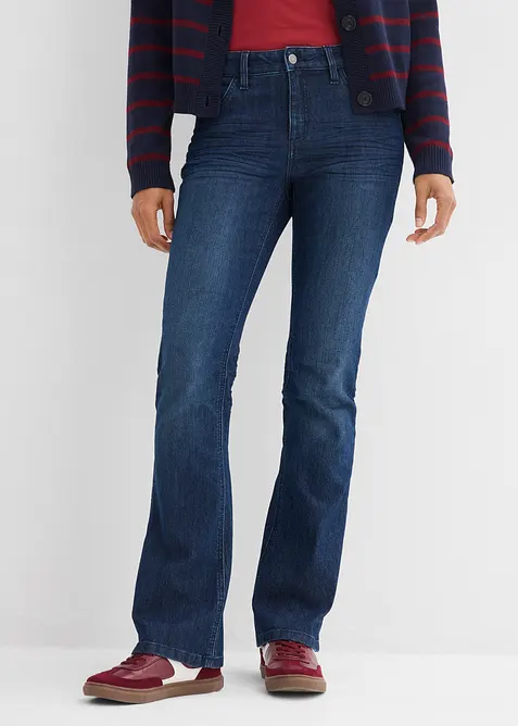 Jean flare taille mi-haute, extensible, bonprix