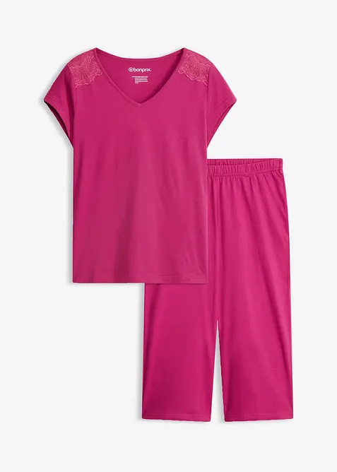 Capri Pyjama mit weiter Culotte, bonprix