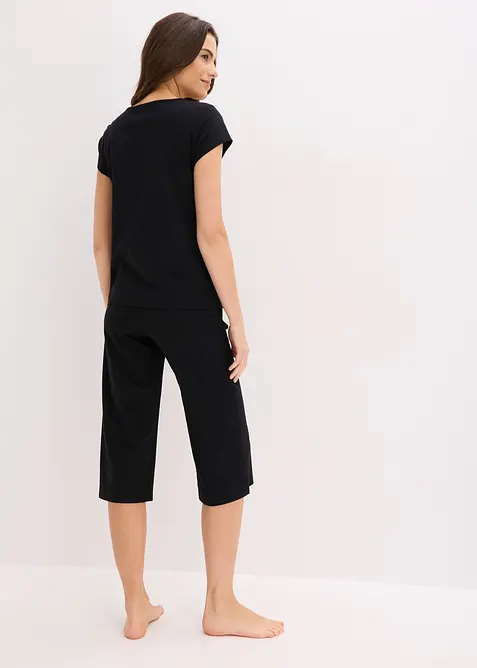 Capri Pyjama mit weiter Culotte, bonprix