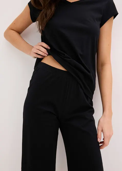 Capri Pyjama mit weiter Culotte, bonprix